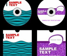 Abstract colored DVD and CD disk packing cover vector 04