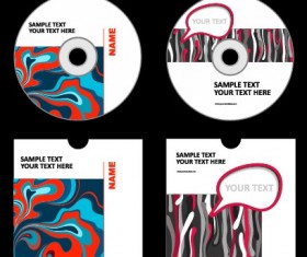 Abstract colored DVD and CD disk packing cover vector 05