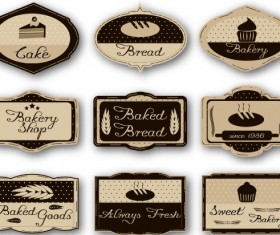 Cake labels vintage style vector 02