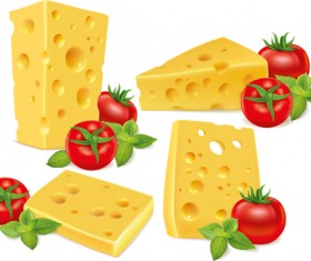 Cheese with tomato design vector