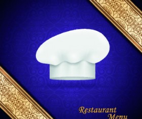 Chef hat and restaurant menu cover design vector 03