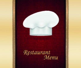Chef hat and restaurant menu cover design vector 05