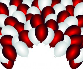 Colored balloons holiday background illustration set 01