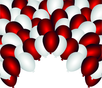 Colored balloons holiday background illustration set 01