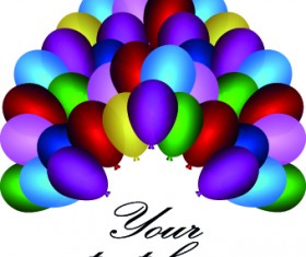 Colored balloons holiday background illustration set 03