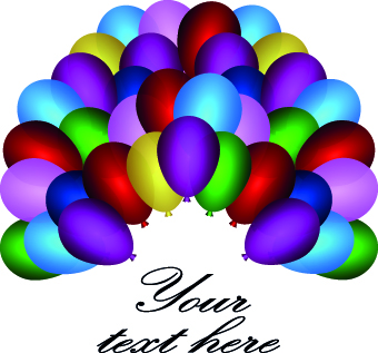 Colored balloons holiday background illustration set 03