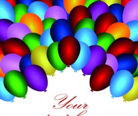 Colored balloons holiday background illustration set 05