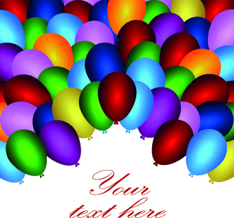 Colored balloons holiday background illustration set 05
