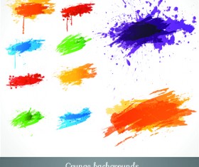 Colored paint splashes grunge vector background 01