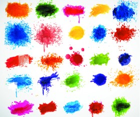 Colored paint splashes grunge vector background 02