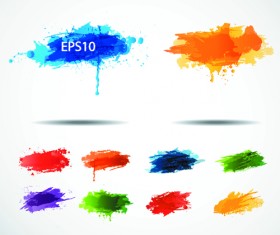 Colored paint splashes grunge vector background 04