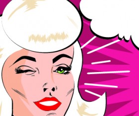 Comic people face with text cloud design vector 02