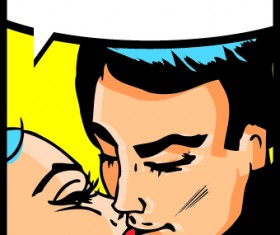 Comic people face with text cloud design vector 05