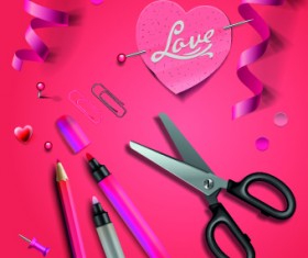 Creative Valentines Day paper cut object vector 01