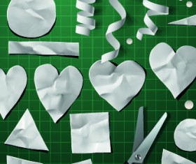 Creative Valentines Day paper cut object vector 02