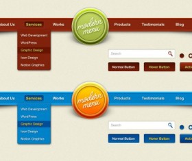 Creative ribbon website navigation psd material