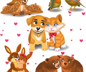 Cute animal lovers vector set