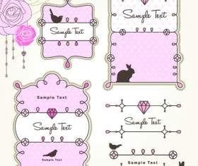 Cute baby hand drawn frames vector 01