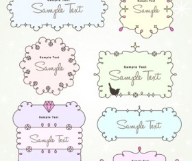 Cute baby hand drawn frames vector 02