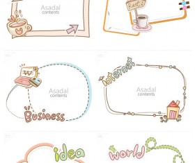 Cute cartoon hand drawn frame vector