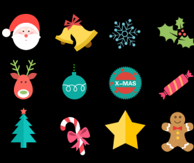Cute christmas icon psd material