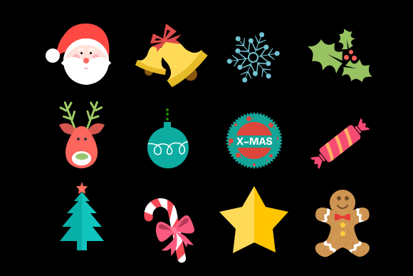 Cute christmas icon psd material