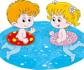 Cute kids playing design vector 03