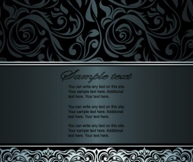 Dark style floral vintage backgrounds vector graphics 01