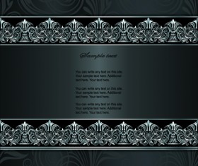 Dark style floral vintage backgrounds vector graphics 02