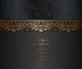 Dark style floral vintage backgrounds vector graphics 03