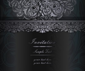Dark style floral vintage backgrounds vector graphics 04