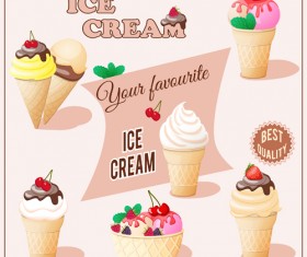 Different delicious ice cream vector