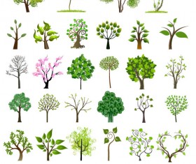 Different trees creative design vector