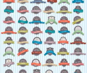 Different vintage sale labels vector set