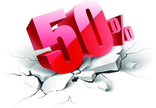 Creative discount percent design vector background 05