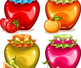 Fruit drinks food vector graphic set 01