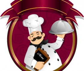 Funny cook background vector material 01