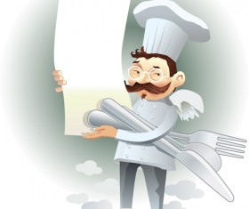 Funny cook background vector material 02