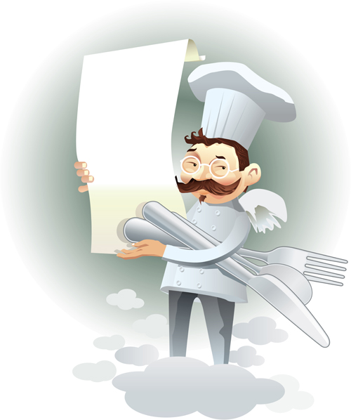 Funny cook background vector material 02