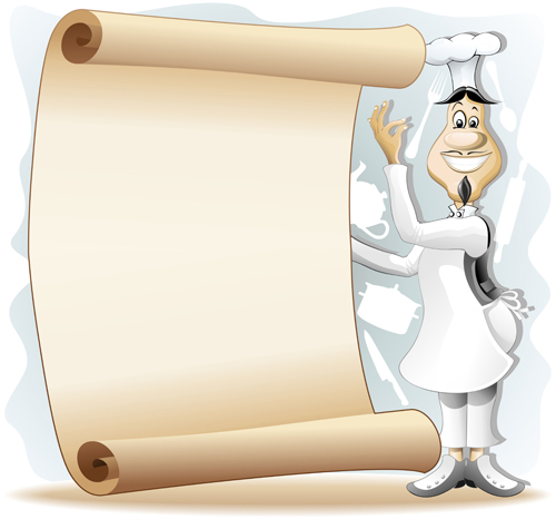 Funny cook background vector material 03