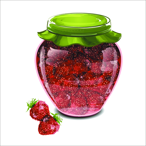 Glass jam jar creative design vector 01