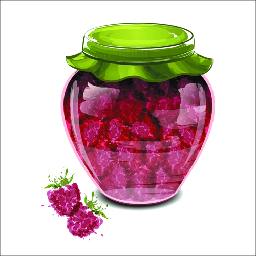 Glass jam jar creative design vector 02