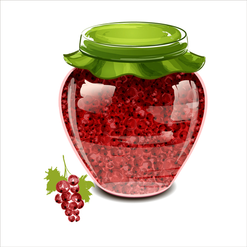Glass jam jar creative design vector 03