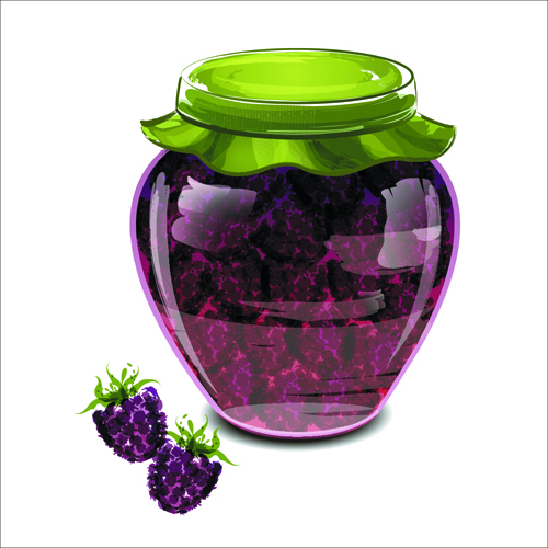 Glass jam jar creative design vector 04