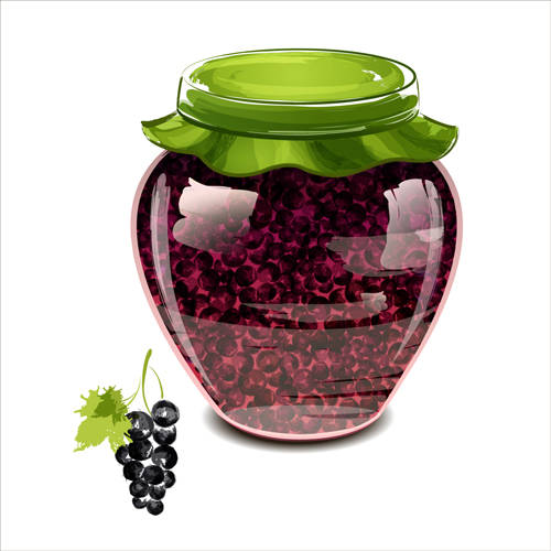Glass jam jar creative design vector 05