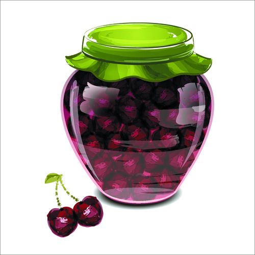 Glass jam jar creative design vector 06