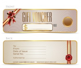 Golden frame gift voucher vector