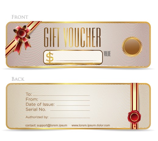 Golden frame gift voucher vector