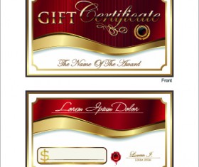 Golden style gift certificate design vector 02
