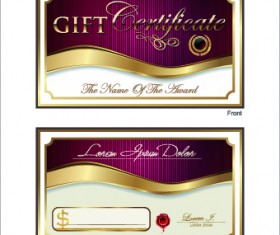 Golden style gift certificate design vector 03